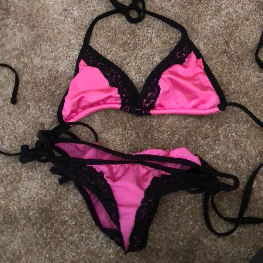 Chyna Doll two piece bright pink bikini